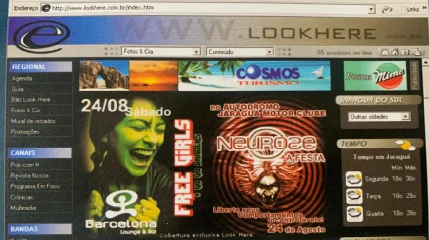 Look Here - A sua revista virtual, Microsoft Internet Explorer - layout original 2001